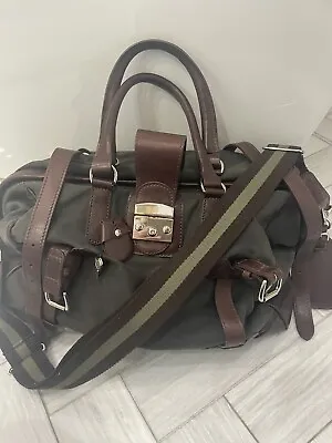 Mulhulland Brothers Carry On Weekend Safari Bag Canvas And Leather • $145