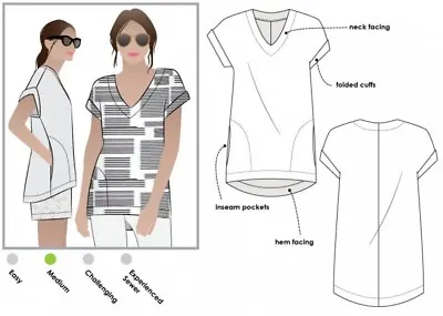 £16.99 • Buy Style Arc Ladies Sewing Pattern Elani Tunic Top (MLTW025S-M)
