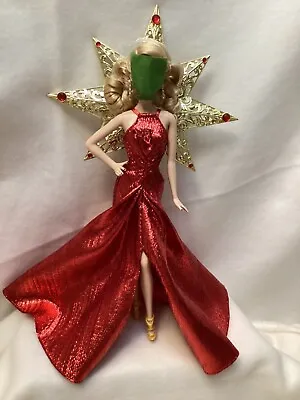 Barbie 2017 Holiday Red Metallic Evening Gown Star Earrings Fits Model Muse • $10.99