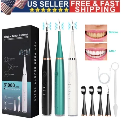 $8.95 • Buy Electric Sonic Dental Calculus Remover Scaler Teeth Cleaner Tooth Cleaning 6 In1