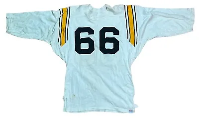 Vintage 1960's Durene White & Yellow Holt Sporting Goods Football Jersey Waco TX • $134.99