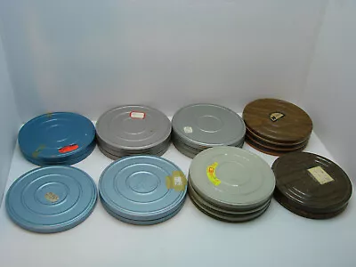 Vtg Lot Of 17- Dual 8mm 7”  Metal Movie Film Reel Cans Only No Reels Fox Furrs • $42.99