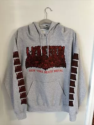 UNDEATH New York Death Metal Band Long Sleeve Hoodie Large Skull Gray Red Black • $50