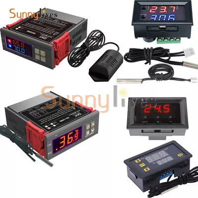 $5.37 • Buy Temperature & Humidity Controller Thermostat Control Digital Dual Display LED