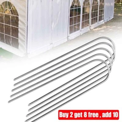 £2.94 • Buy Heavy Duty Trampoline U-Shaped Metal Wind Stake Goal Pegs Tent Ground Anchor UK
