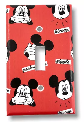 Red Mickey Mouse Design Decorative Single Toggle Light Switch Cover • $7.80