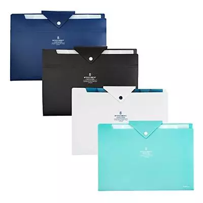 8 Pocket File Folders/4 Pcs Expanding File Folder  A4 Letter Size Placstic Ex... • $23.60