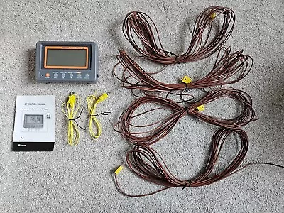 Digital 4 Channels K-Type Thermocouple Thermometer W/four Extra Long Wires • $60