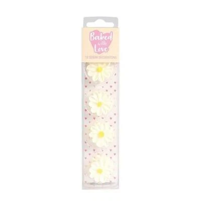 Edible Cake Toppers Daisy Sugar Decorations 12 Pack • $14.04