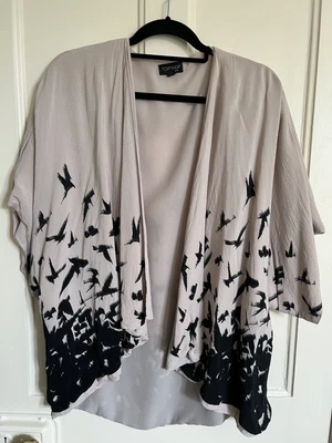 £20 • Buy Topshop Kimono Nude Black Bird Swallow Print Jacket Cover Up - Size 10 Medium
