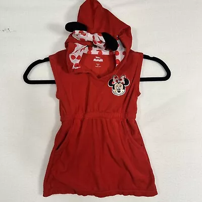 Toddler's Disney Minnie Mouse Red Hooded Bath Robe Swim Towel Wrap Jumper Suit • $12