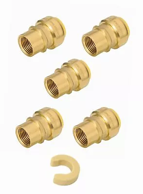 Pack Of 5 Push Fit 3/4 Inch X 1/2 Inch Female Adapter Push To Connect Pex Cop... • $35.50