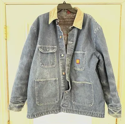 Vintage Big Ben Denim Blanket Lined Chore Coat Jacket Size XL • $39.99