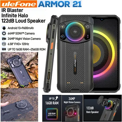 Ulefone Armor 21 4G LTE Rugged Phone Android 13 Mobile Big Speaker Night Camera • $471.77