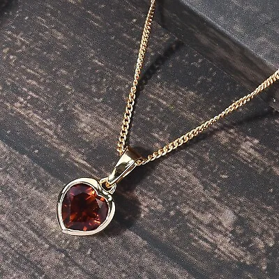 £29.95 • Buy Madeira Citrine Heart Pendant Necklace 925 Sterling Silver Love Pendant Necklace