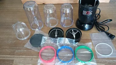 MAGIC BULLET MB1001B Blender Lot With Extra Equipment Black Model  • $17.29