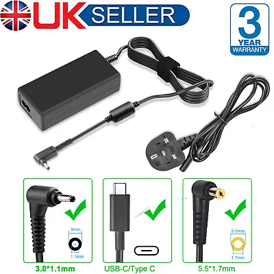 AC Adapter Laptop Charger Power Supply Cord For Acer Chromebook Aspire Iconia UK • £10.99