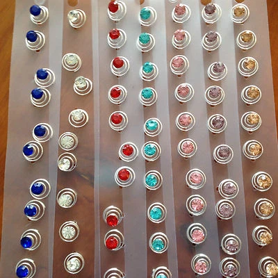 Hair Jewels.Springs.Coils.Spirals.Weddings.Parties.Races.Proms.12pk.single Stone • £3.99