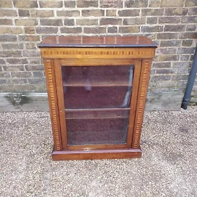 £159 • Buy Antique Victorian Display Case China Pier Cabinet Quality Inlaid Mahogany 
