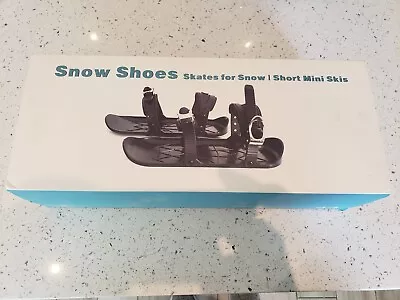 Mini Ski Skates Snow Short Skiboard Adjustable Skiing Shoes Bindings Black • $44.90