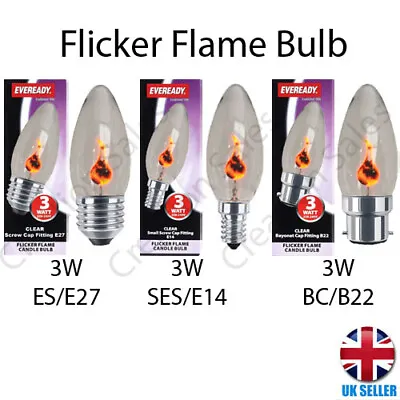 E14 E27 B22 Flame Effect Fire Light Bulb Flickering Candle Lamp Decor Eveready • £6.99