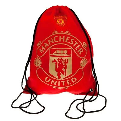 £9.95 • Buy Manchester United FC Gym School Bag Drawstring Official Merchandise NEW UK