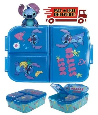 £12.49 • Buy Stitch Palms  Kids Character 3 Compartment Sandwich Lunch Box Licenced Item
