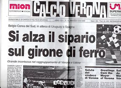 £2 • Buy 1990 World Cup Finals Belgium V South Korea Football Programme -Calcio Verona Ed