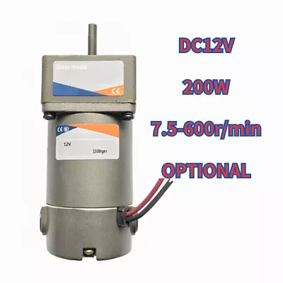 DC12V 200W Adjustable Motor 7.5-600r/min Round Shaft Motor Variable Gear Reducer • $173.93