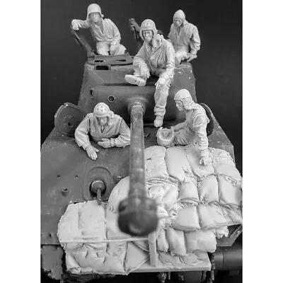 1/35 Resin US Sherman Crew 5 Figures W/Sandbags No Tank Unpainted Unbuild 4529 • $19.94