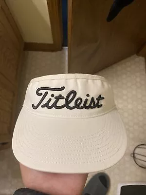 Vintage Titleist Visor Strapback OSFM Adjustable White Texace Made In USA Golf • $30