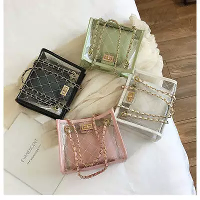 Summer Small Bag Transparent Bag Female New Korean Version Of Wild Jelly Bag Cha • $31.16