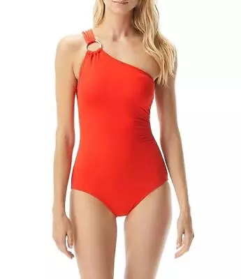 MSRP $106 Michael Kors Embellished One-Shoulder One-Piece Sangria Red Size 4 • $23.51