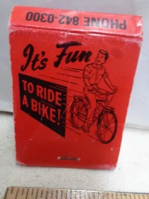 Wally Hackbarth Bike Shop Bicycles Match Book Cover Vintage 1971 1973 • $21.95