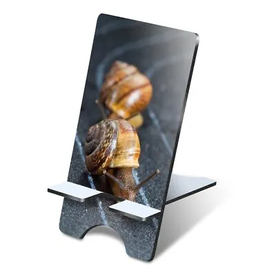 1x 3mm MDF Phone Stand Racing Snails Race Funny Insect Snail #24221 • £5.99