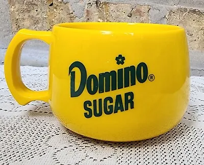 Vintage Advertising PROMO Domino Sugar COFFEE CUP MUG 10oz Yellow HEAVY Polycarb • $59.99