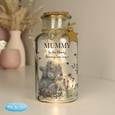 Personalised Me To You Floral LED Glass Jar - Mother's Day Birthday Wedding Gift • £18.99