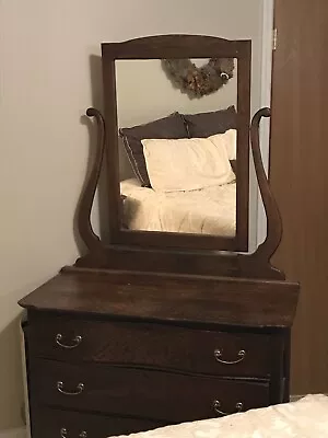 Antique Oak Dresser With Mirror • $225