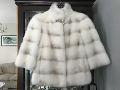 Brand New White Mink Fur Bolero Jacket Women Sz. 6                               • $1350