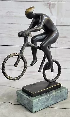 Tour De France Bicycle Cyclist Athlete Bronze Statue Sculpture Trophy Marble • $149.50