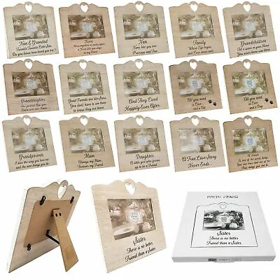 £6.75 • Buy Wooden Heart Sentiment Photo Frame Love Home Family Shabby Chic Picture 6  X 4 