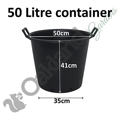 50 Litre Plant Pot With Handles Heavy Duty 50L Tree Big Large Plastic Pots Shrub • £99.95