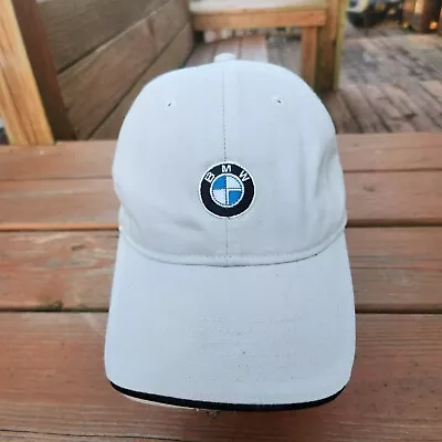 BMW Logo Lifestyle Hat White Adjustable Strapback Embroidered Motorsports Cars • $18