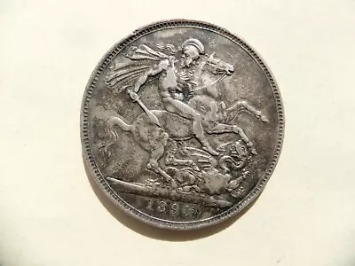 VICTORIA.  Silver  Crown 1890.  Not Polished. • $12.95