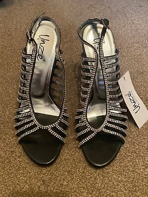 Women’s Black Diamonte Unze London Party Sandals Brand New Size 5 NOW: £20.00 • £20