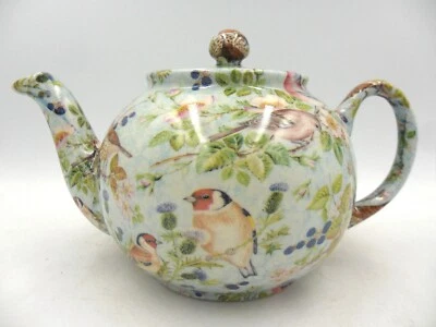 £22.99 • Buy British Birds On A Blue Background  Design 2 Cup Teapot By Heron Cross Pottery