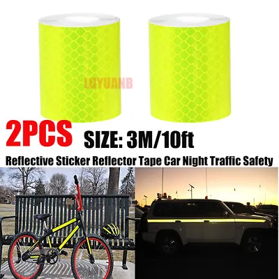 2pcs 3M Car Night Traffic Reflective Safety Sticker Tape Safety Warning Yellow • $7.40