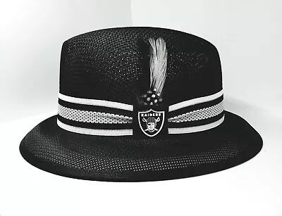 Mens Black Raiders Center Crease Lowrider  Hat Fedora Derby  • $59.95