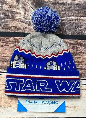 Star Wars R2D2 Knit Cap Winter Hat With Pom Beanie Unisex • $8.49