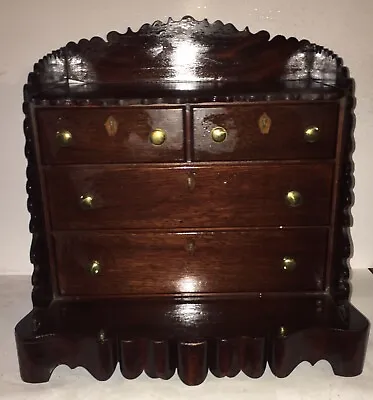 Beautiful Miniature DRESSER CHEST Jewelry 1840 Empire Inlaid • $359.20